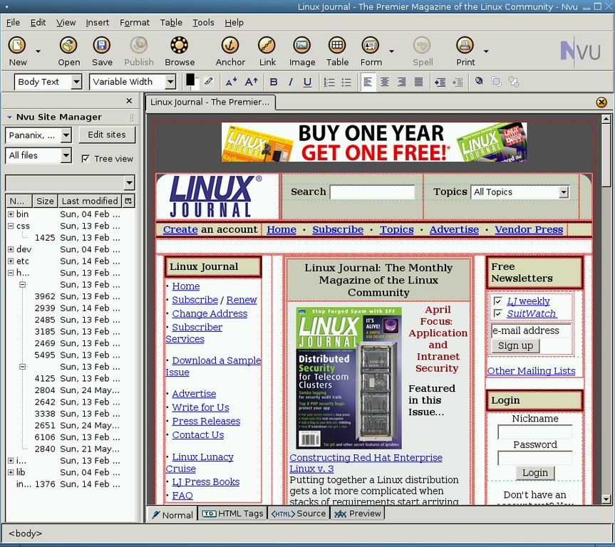 UpFront Linux Journal