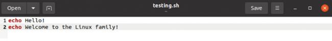 Shell Script testing.sh