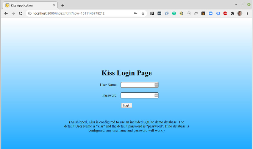 KISS browser local host
